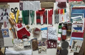Christmas Crafting Art Supply Lot  & Cards For Seniors Kids Activities Holiday - Picture 1 of 16