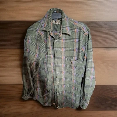 The Territory Ahead 法兰绒衬衫男式中号紫色/橙色 Wovan- L4 — 第 1/3 张图片