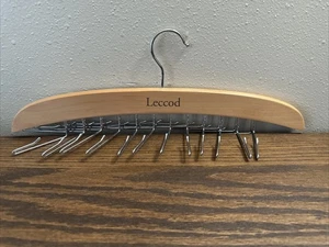 Leccod Wood Belt, Tie, Undershirt Hanger 24 Moveable Hooks New Open Box - Picture 1 of 4