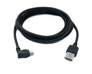 System-S USB 2.0 Cable 200 CM Mini B Plug to A Plug Angle IN Black - Zdjęcie 1 z 4