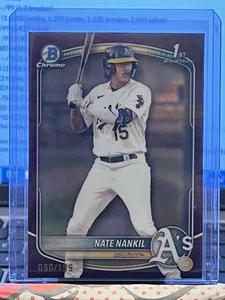 2025 Bowman Chrome Nate Nankil #BCP-102 Reptilian Fuchsia Refractor /199 A's - Picture 1 of 2
