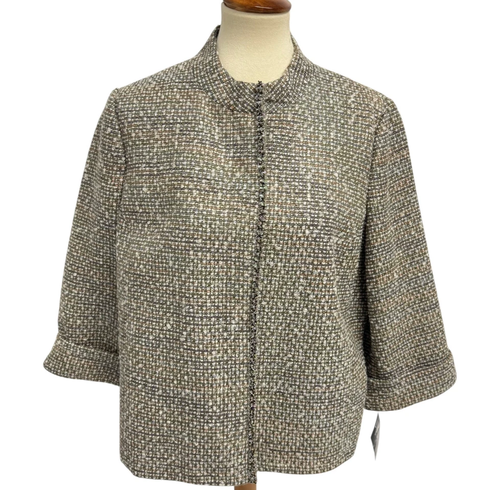 Blazer Axcess Mujer Taupe Multi Cuentas Delantero Manga 3/4 Talla XL Foto 1 de 4