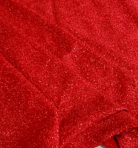 Solid Red Metallic Super Sparkle Knit Fabric 48" Wide x 2¾ Yards - Picture 1 of 5
