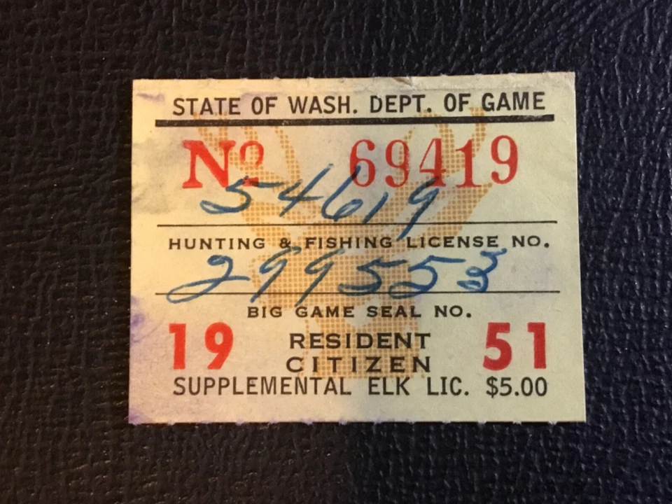 ICOLLECTZONE  US Washington 1951 Hunting and Fishing Stamp Elk VF used - Image 1 of 1