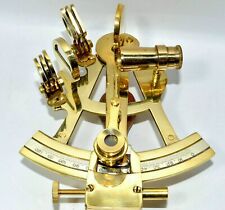 Full Brass Polish 4'' Marine Sextant Handmade Instrument Best Collectible Item