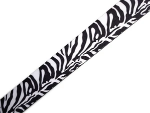 PERRI'S Zebra schwarz-weiß Muster Gitarrengurt - NEU - mit Lederenden - Bild 1 von 2