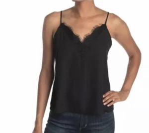 Abound Lace Cami Tank Top XXSMALL Black career V-Neck Womens Adjustable Strappy - Picture 1 of 10