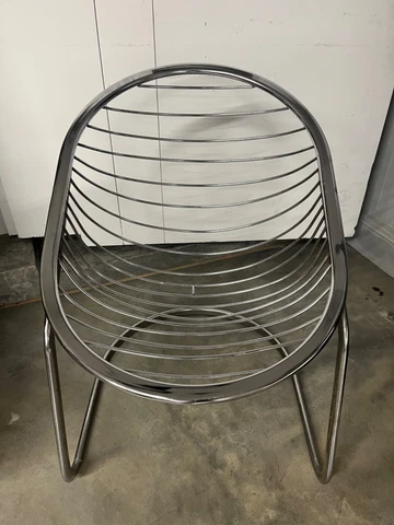 Mid-Century Chrome Cantilevered Chairs Attributed to Gastone Rinaldi  - Set of 3 Cover