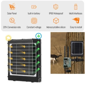 8000mAh Solar Panel Charger Kit For Hunting Trail Game Camera Ltl Acorn SUNTEK - Picture 1 of 12