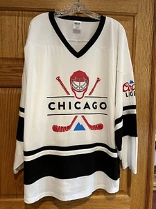 Camiseta deportiva de hockey de Chicago de cerveza ligera de publicidad de colección talla XLarge - Imagen 1 de 6
