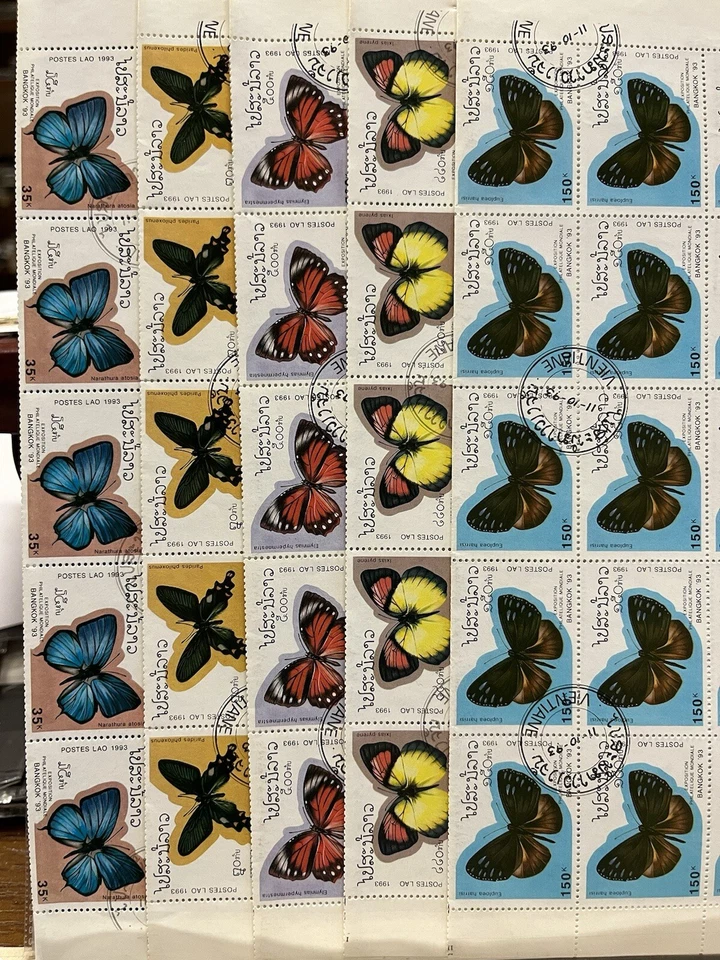 10x Laos - Insects - Butterflies -  Set - CTO - AM1 - Image 1 of 1