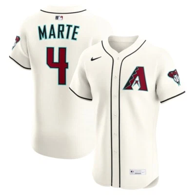 Arizona Diamondbacks Ketel Marte #4 Nike Cream Official MLB Elite Jersey - Image 1 of 3