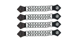Chaleco extensor de cuero/cadena con carcasa de escopeta (juego de 4) motocicleta motociclista envío gratuito - Imagen 1 de 4