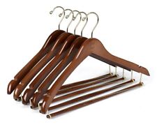 Quality Hangers Wooden Sturdy Suit Coat With Locking 5