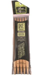 7" Long Clover #13 Takumi Bamboo Knitting Needles 3015/13 9.0mm - Picture 1 of 4