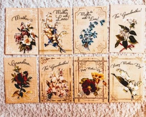 Set of 8 Card Toppers~Vintage Mothers Day~Greeting Card Making~Scrapbooks~1T - Picture 1 of 1