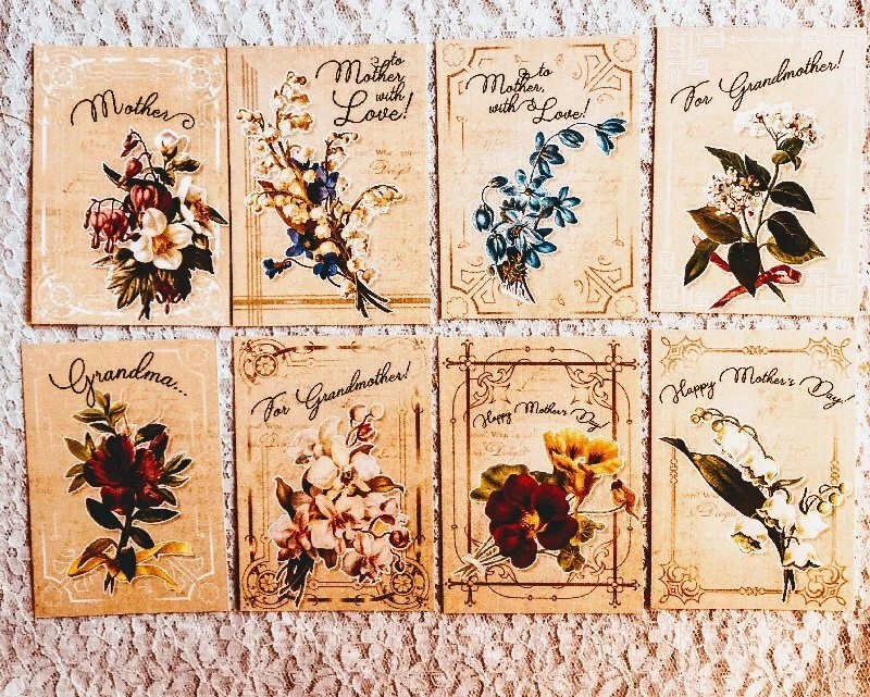 Set of 8 Card Toppers~Vintage Mothers Day~Greeting Card Making~Scrapbooks~1T - Image 1 of 1