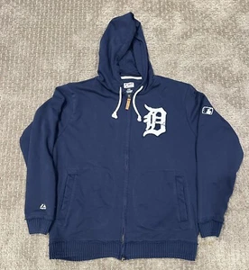 Detroit Tigers Large Majestic Authentic Full Zip Hoodie Sweatshirt Large L MLB - Picture 1 of 4
