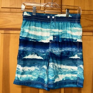 Old Navy Boys Youth XL 14-16 Ocean Print Swim Trucks Board Shorts - Picture 1 of 9