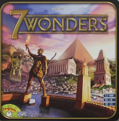 REPOS PRODUCTION 7 Wonders Board Game First Edition Ages 10+ 3-7 Players 30 Min Playing Time
