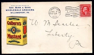 US 1910 WILLIAMSPORT, PA. MULTICOLORED GROCER'S ADVERTISING COVER FRONT & BACK - Picture 1 of 2
