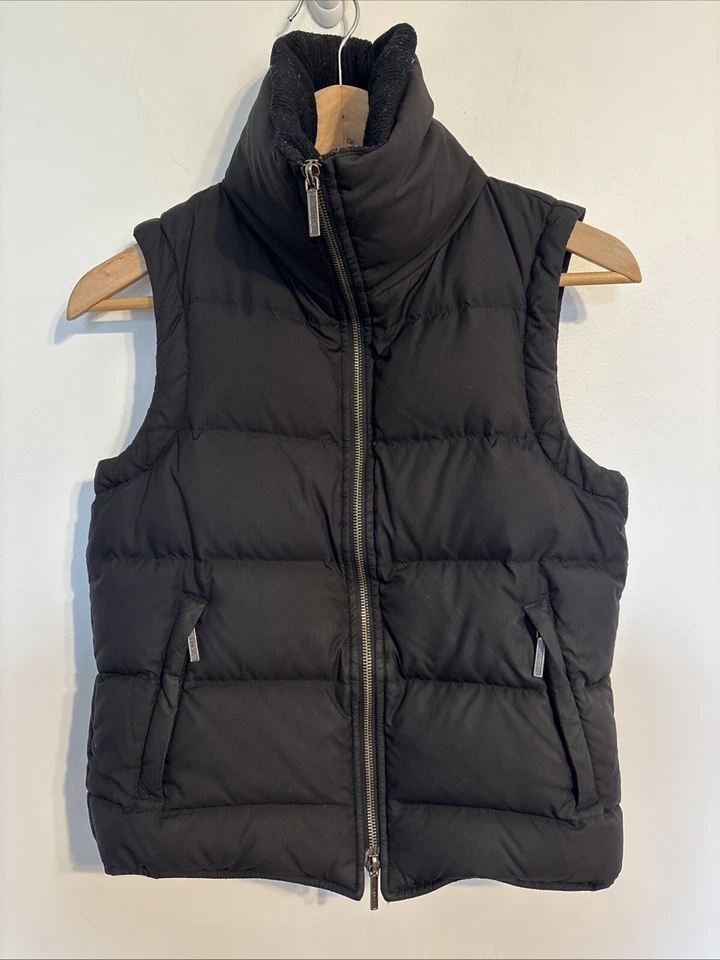 VINCE Chaleco Abombado Cremallera Completa Para Mujer Negro Lana Alpaca Lujo Preppy Foto 1 de 4