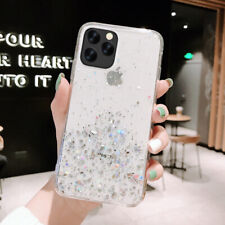 For iPhone 15 14 12 11 13 Pro Max 7 8 XS Bling Glitter TPU Soft Clear Case Cover