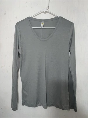 Camisa Lole Mujer Talla Pequeña Gris Manga Larga Cuello en V Capa Base Foto 1 de 4