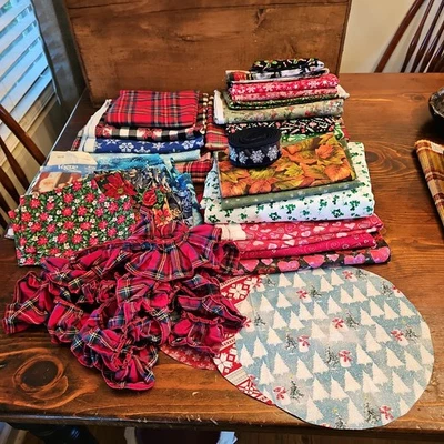 Big lot of Christmas Fabric Cotton Flanel Valentines St Patrick Fall Ruffles  - Image 1 of 4