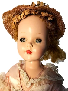 24" American Character Sweet Sue Vintage 50s Walker Doll Head Turns Satinkleid - Bild 1 von 20