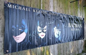 1992 Batman Returns Banner 119" x 35"'  Michael Keaton - Picture 1 of 13