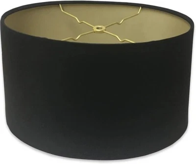 Shallow Oval Hardback Lamp Shade, HB-611-10BLK/GL, Black, (8.5 X5.5) X (10 X 6.5 - Image 1 of 4