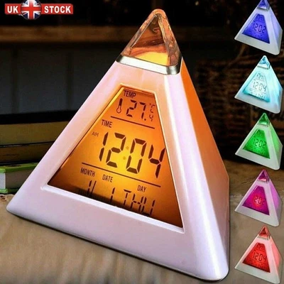 Student Wake Up Alarm Clock Digital LED Thermometer Night Light for Kids Bedroom - Image 1 of 4