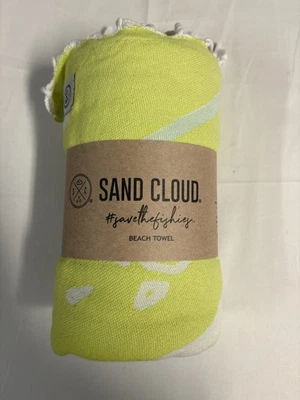 Toalha de praia nuvem de areia 100% algodão turco orgânico coralina limão tamanho 37 x 67" - Imagem 1 de 4