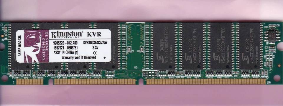 256MB PC-100 KINGSTON KVR100X64C3/256 SAMSUNG SDRAM PC100 3.3V Ram Memory Stick - Image 1 of 2