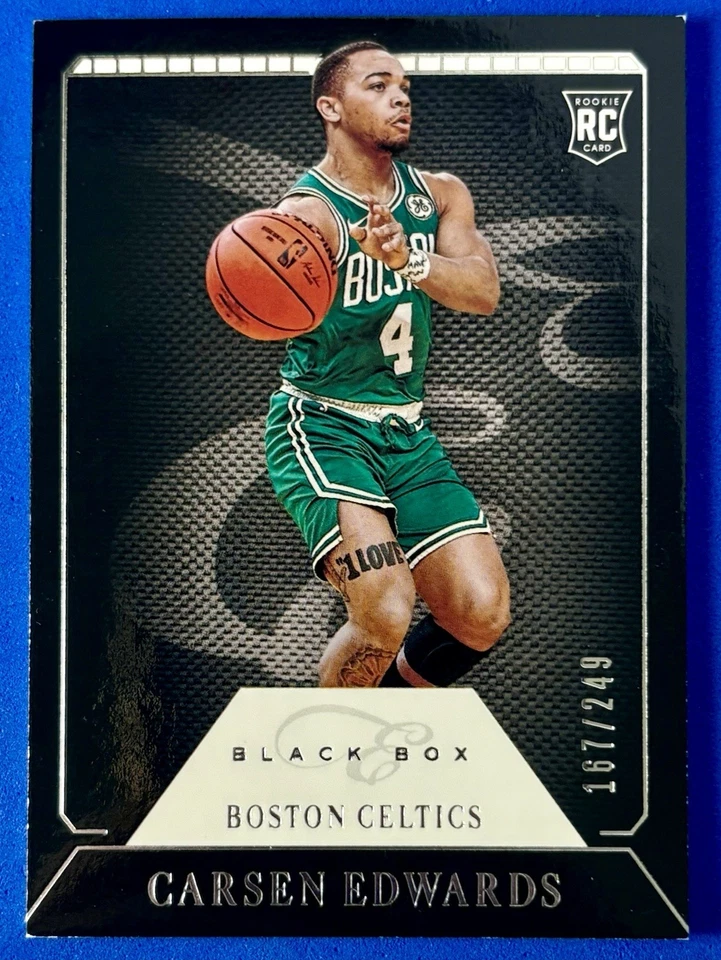 2019-20 Panini Elite Black Box SP Carsen Edwards RC Rookie 167/249 #304 Celtics - Image 1 of 3