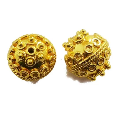 1 PIEZA ABALORIO BALI COBRE MACIZO 17MM CHAPADO EN ORO 18K 721 FUL-434 Foto 1 de 3