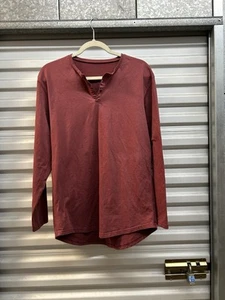 BYLT Hemd Herren Henley Drop Cut Lux Langarm Rot Medium - Bild 1 von 11