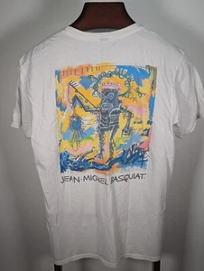 Jean Michel Basquiat weißes T-Shirt - "Angeln" Rücken Grafik Größe Large - Bild 1 von 8
