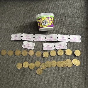Chuck E. Cheese Lot, Cup, 9Tickets, 37 Various Tokens 1999-2016 - Picture 1 of 1