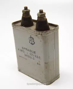 Sprague PIO Capacitor / 4 MFD 600 VDC / 345803-5 -- KTB4 - Picture 1 of 3