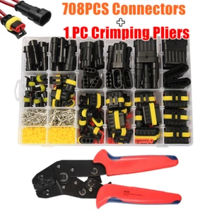 708Pcs Car Waterproof Electrical Wire Connector Plug Terminals Kits 1/2/3/4 Pin - Bild 1 von 18