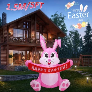 5FT Inflatable Easter Bunny Decoration Blow Up Easter Yard Holiday Party Decor - Picture 1 of 13