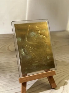 NEW YORK YANKEES BABE RUTH 1996 CMG INDUSTRIES 24KT GOLD PLATED CARD SEALED #30 - Picture 1 of 2