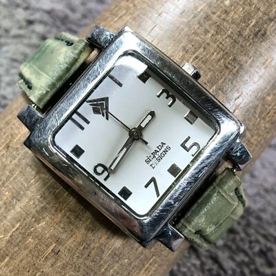 Reloj de vestir analógico de cuarzo cuadrado de cuero para mujer Silpada Designs 29 mm 6 1/2" Foto 1 de 4