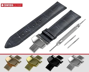 Band für MONTBLANC Uhr MARINEBLAU Echtlederband für Schließe Schließe Herren - Bild 1 von 13