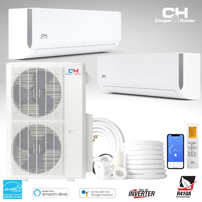 Mini bomba de calor split doble 2 zonas 55000 BTU 24000 24000 Foto 1 de 4