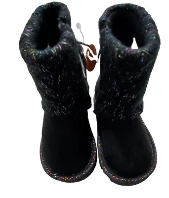 Botas negras 6T fáciles de encender/apagar suéter superior suela plana Kohls para niñas pequeñas nuevas con etiquetas Foto 1 de 4