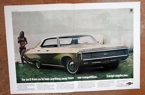 1969 Chevy Caprice Original Color Ad Bikini Woman Model - Picture 1 of 1