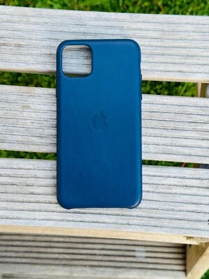 Original Apple Cover iPhone 11 Pro MAX Leather Midnight Blue Case  -EB195 - Immagine 1 di 4